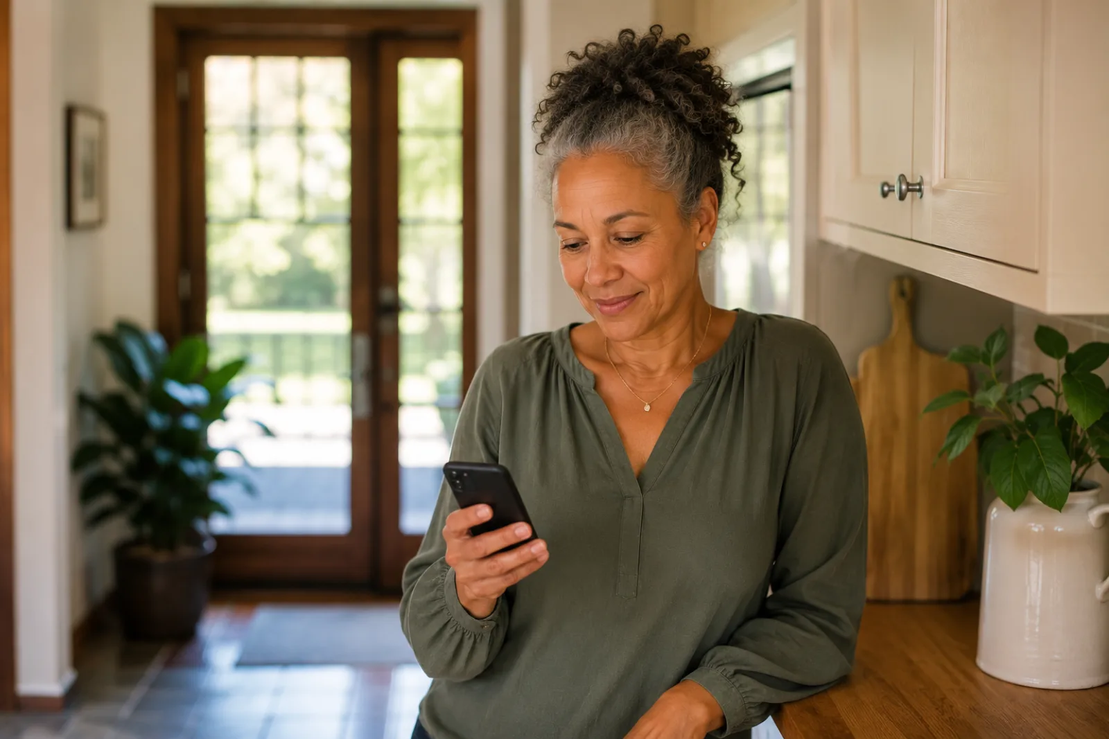 A happy customer getting a referral invite on their phone