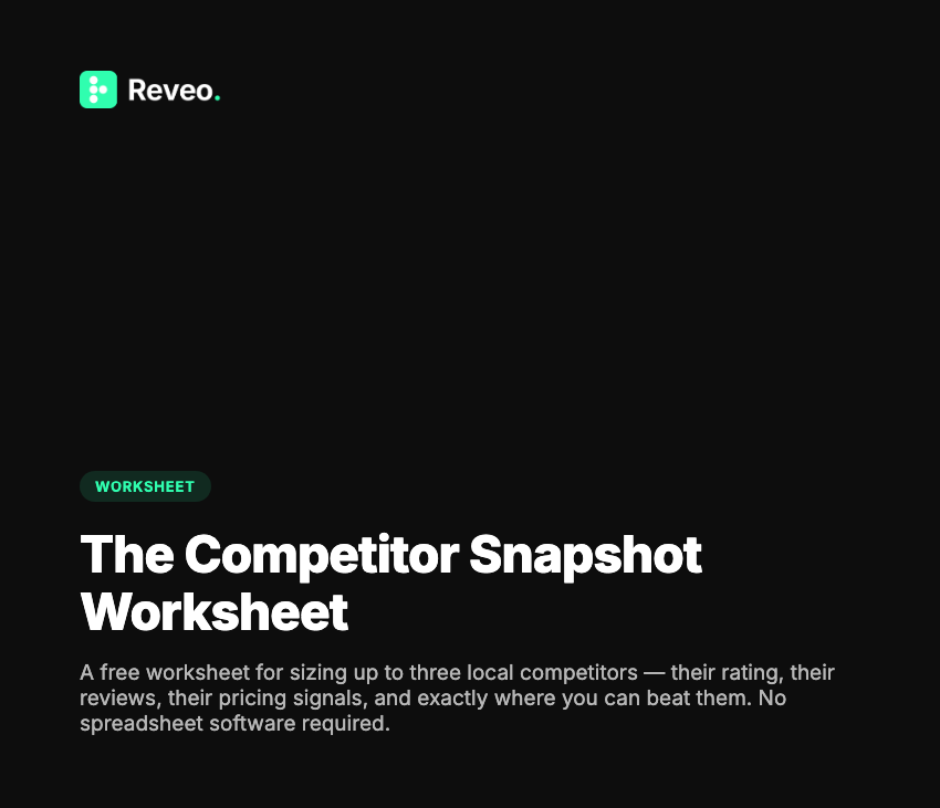 The Competitor Snapshot Worksheet | Reveo — cover