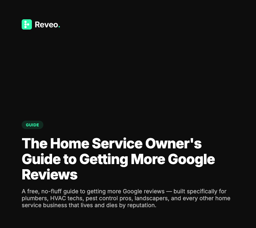 The Home Service Owner's Guide to Getting More Google Reviews | Reveo — cover
