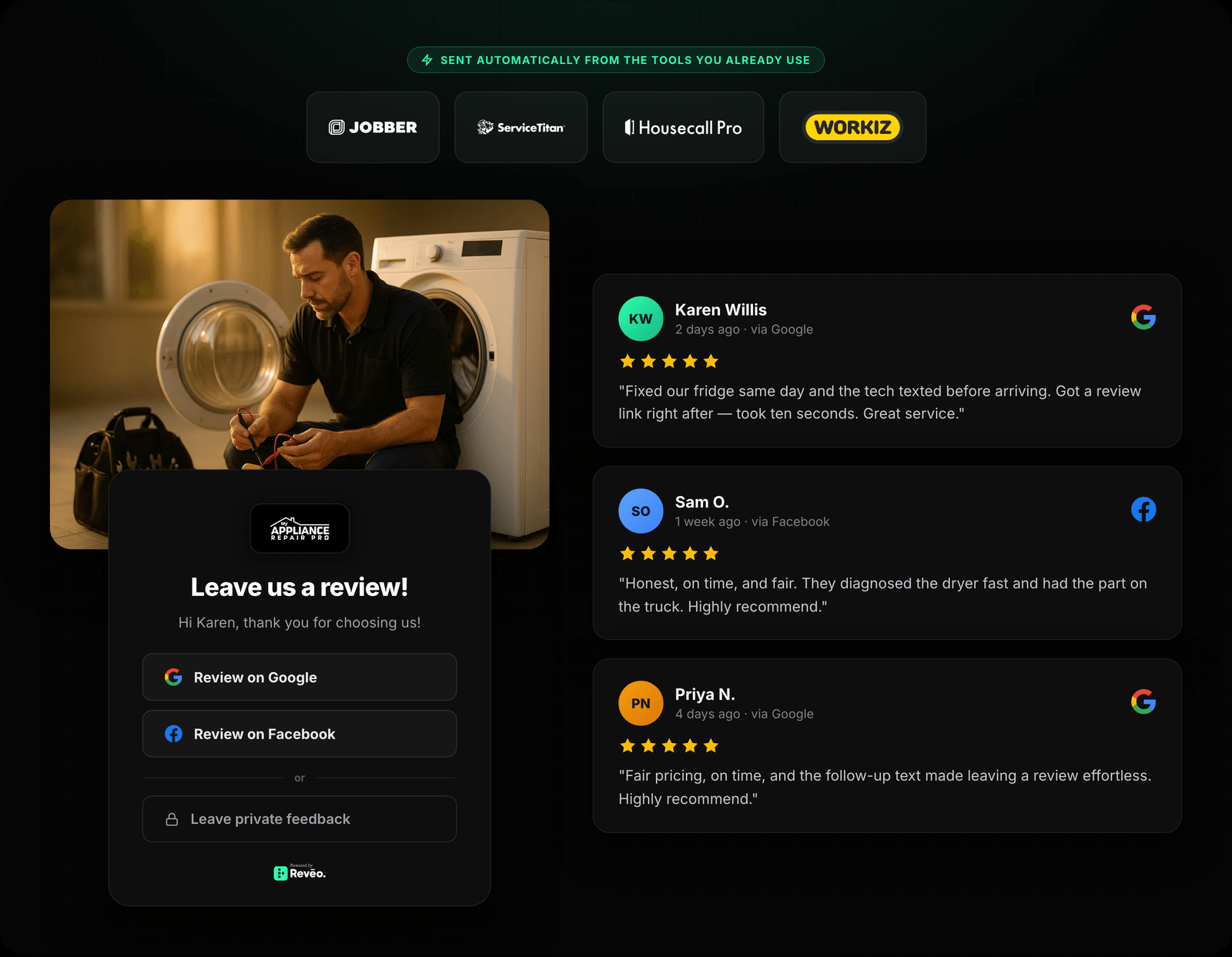 Integration Logos → Review Request → Posted Reviews