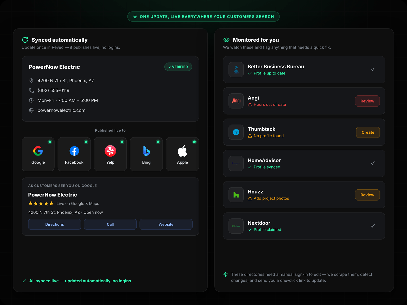 GBP + Search Bar + Directory Logos