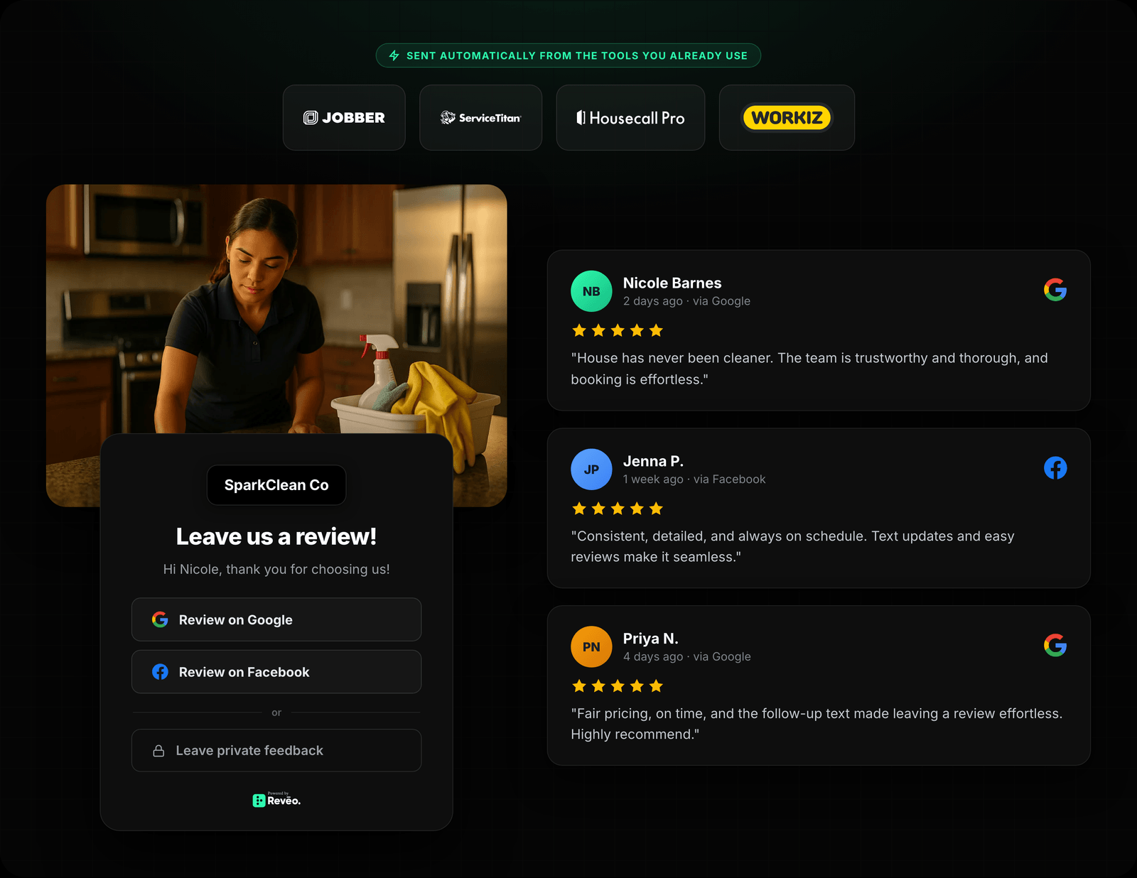Integration Logos → Review Request → Posted Reviews