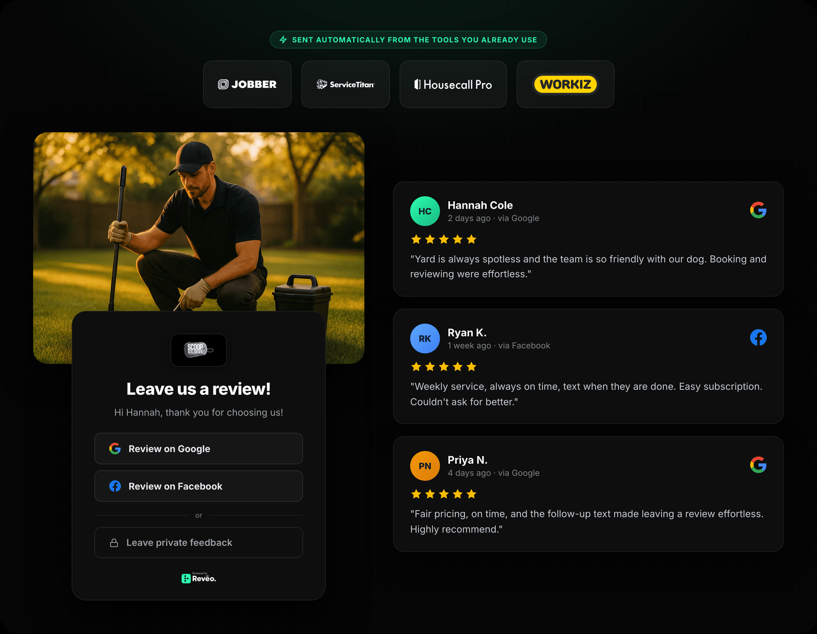 Integration Logos → Review Request → Posted Reviews