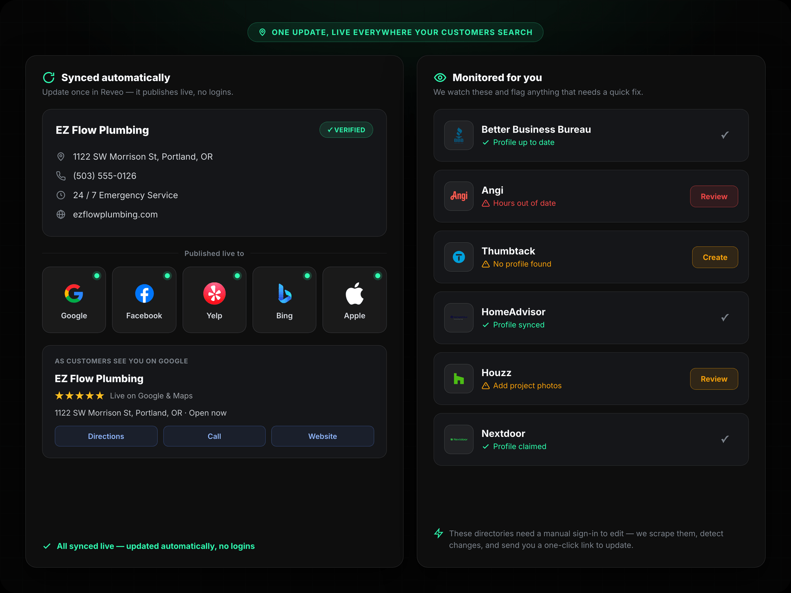 GBP + Search Bar + Directory Logos