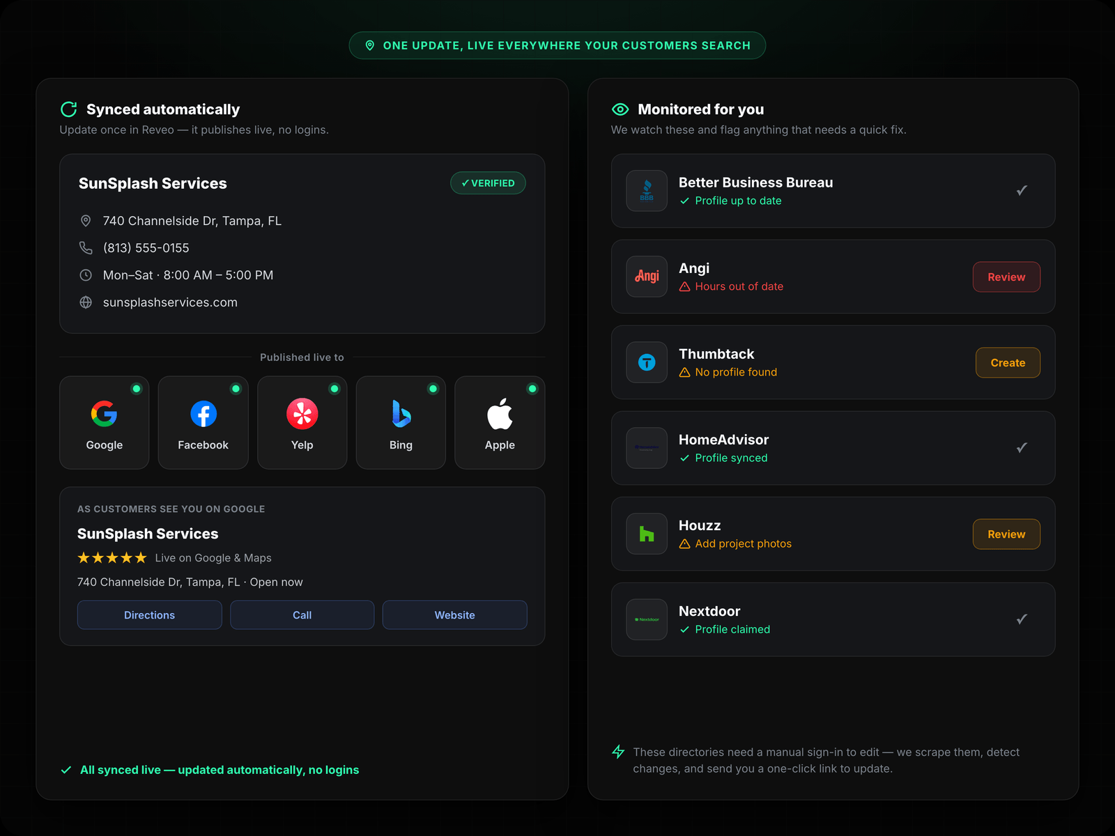 GBP + Search Bar + Directory Logos