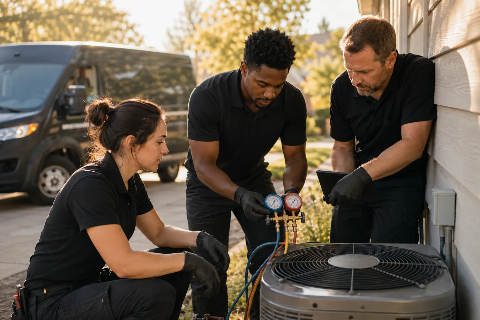 HVAC professional at work — Reveo